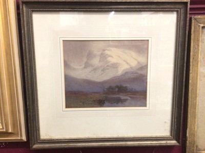 Lot 361 - D. E Bailey watercolour- Alpine landscape, signed, in glazed frame