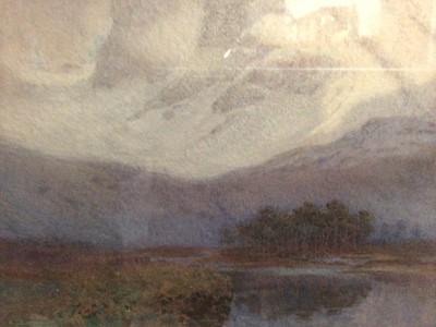 Lot 628 - D. E Bailey watercolour- Alpine landscape, signed, in glazed frame