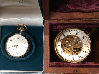 Lot 1038 - Group of pocket/fob watches and gold plated watch chains