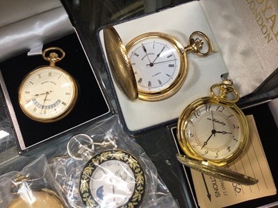 Lot 1038 - Group of pocket/fob watches and gold plated watch chains