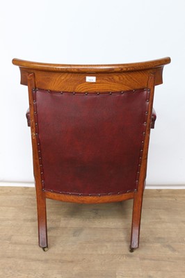 Lot 1434 - Late Victorian honey oak framed ecclesiastical library chair