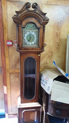 Lot 1386 - Reproduction chiming longcase clock