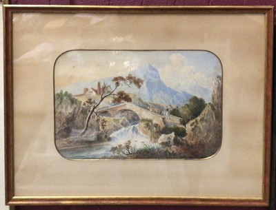 Lot 440 - Manner of David Cox, 19th century watercolour - view at Pen-y-Bont, Radnorshire, label verso stating Cox presented the work to Revd. J. White in gazed gilt frame