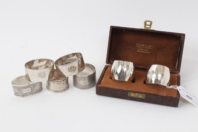 Lot 406 - Silver napkin rings