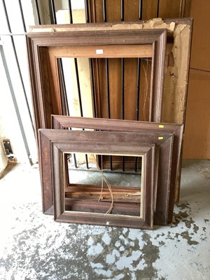 Lot 939 - Seven antique oak frames