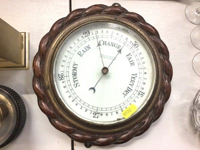 Lot 330 - Contemporary Barigo weather station under a plastic dome, John Lilley & Son wall barometer and President quartz desk timepiece