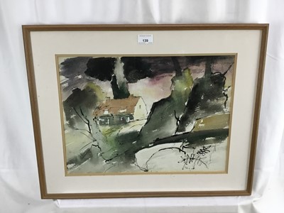 Lot 139 - Paul Earee (1888-1968) ink and watercolour - Rural Landscape, 33cm x 45cm, in glazed frame