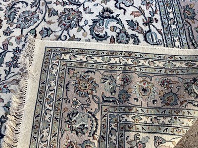Lot 1538 - Large Kashan carpet on cream ground, approximately 454 x 309cm