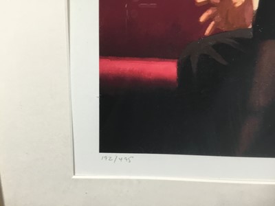 Lot 155 - Jack Vettriano - signed limited edition colour print in glazed frame- 'Private Dancer', purchased from The Portland Gallery, London