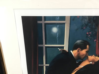 Lot 154 - Jack Vettriano - signed limited edition colour print in glazed frame- 'Night Geometry', purchased from The Portland Gallery, London