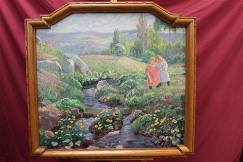 Lot 1011 - Lars Jorde (1865 - 1939), oil on canvas - two...