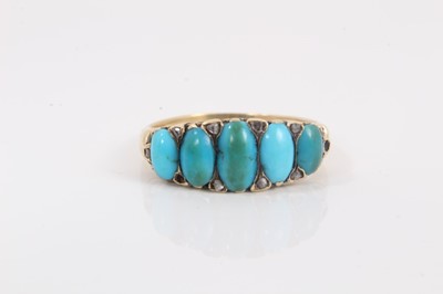 Lot 797 - Late Victorian turquoise and diamond ring