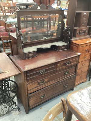 Lot 1208 - Edwardian dressing chest with associated mirror back