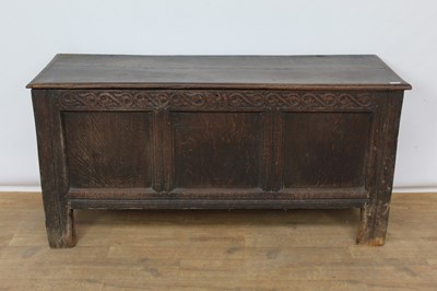 Lot 1429 - 17th century carved oak coffer