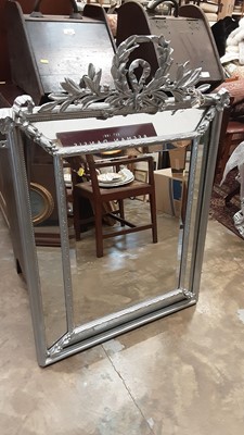 Lot 1378 - Antique French wall mirror with silvered frame