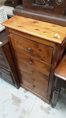 Lot 1209 - Contemporary narrow chest of five drawers