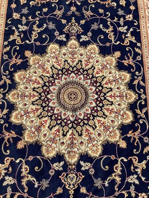 Lot 1379 - Part silk patterned rug plus one other