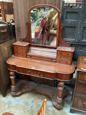 Lot 1201 - Victorian mahogany dressing table with raised mirror back