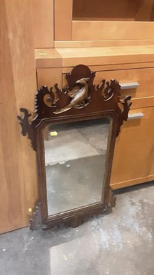 Lot 1310 - George III style mahogany and parcel gilt wall mirror and a Georgian style giltwood wall mirror