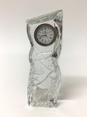 Lot 107 - Waterford Crystal 'Celtic Stone' desk clock timepiece