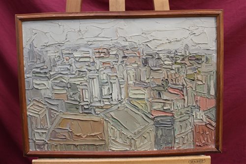 Lot 1018 - Simone Gambus (b. 1928), oil on board -...