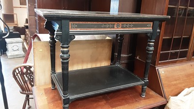 Lot 1246 - Victorian ebonized and burr walnut inlaid side table