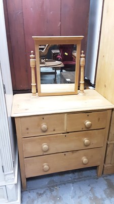 Lot 1255 - Victorian pine dressing chest and a Victorian pine wardrobe