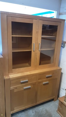 Lot 1305 - Modern beech two height cabinet