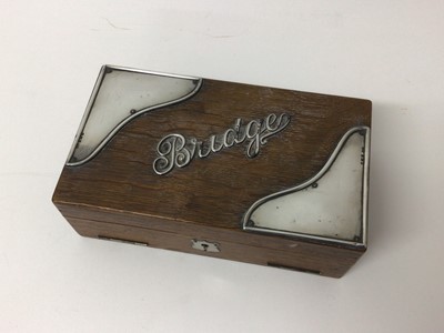 Lot 203 - Silver mounted oak Bridge box