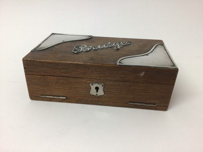 Lot 203 - Silver mounted oak Bridge box