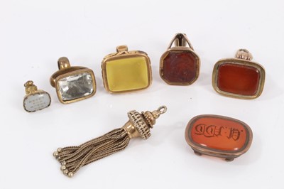 Lot 774 - Group of six antique seal fobs and a tassel fob