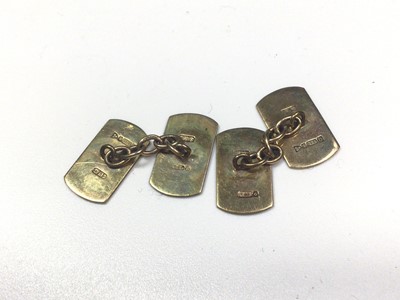 Lot 11 - Pair 9ct gold cufflinks (Chester 1946), boxed