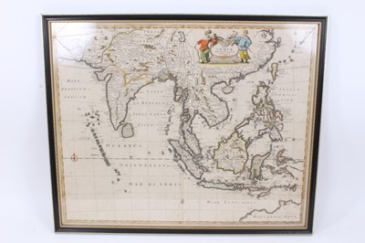 Lot 943 - Frederick de Wit (1610-1698), hand-coloured map - ‘Tabula Indiae Orientalis’, dated 1662, 47cm x 56cm