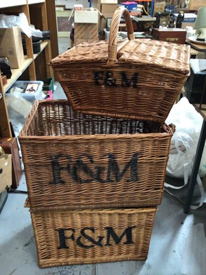 Lot 872 - Three Fortnum & Mason wicker baskets