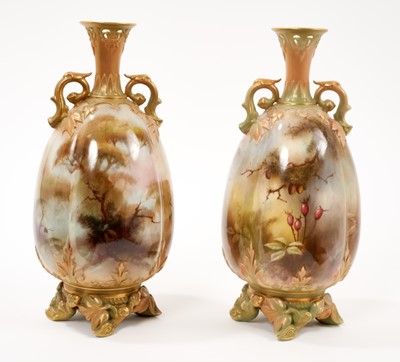 Lot 219 - Pair Worcester vases
