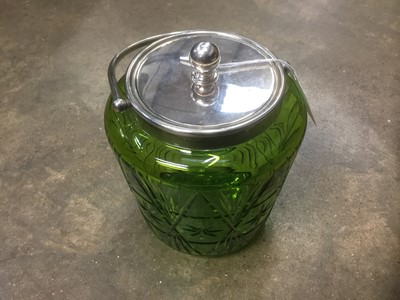 Lot 149 - WMF green tinted biscuit barrel