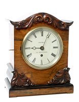 Lot 1055 - 19th century bracket Clocksck with eight day...