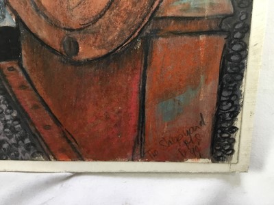 Lot 3 - *Dione Page (1936-2021) two works, gouache and pastel on paper laid on card -‘The Shipyard’, and Inisheer beach, signed, titled and dated, both 77cm x 60cm, unframed