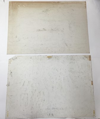 Lot 10 - *Dione Page (1936-2021) two works, gouache and pastel on paper - ‘A Portland Stone Quarry’, and another similar, signed, titled and dated, unframed