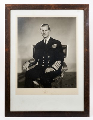 Lot 101 - H.R.H. The Duke of Edinburgh signed 1953 presentation portrait