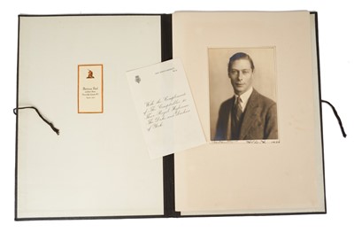 Lot 103 - HRH Prince Albert Duke of York (later H.M. King George VI) signed presentation portrait photograph