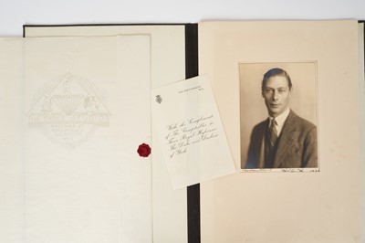 Lot 103 - HRH Prince Albert Duke of York (later H.M. King George VI) signed presentation portrait photograph