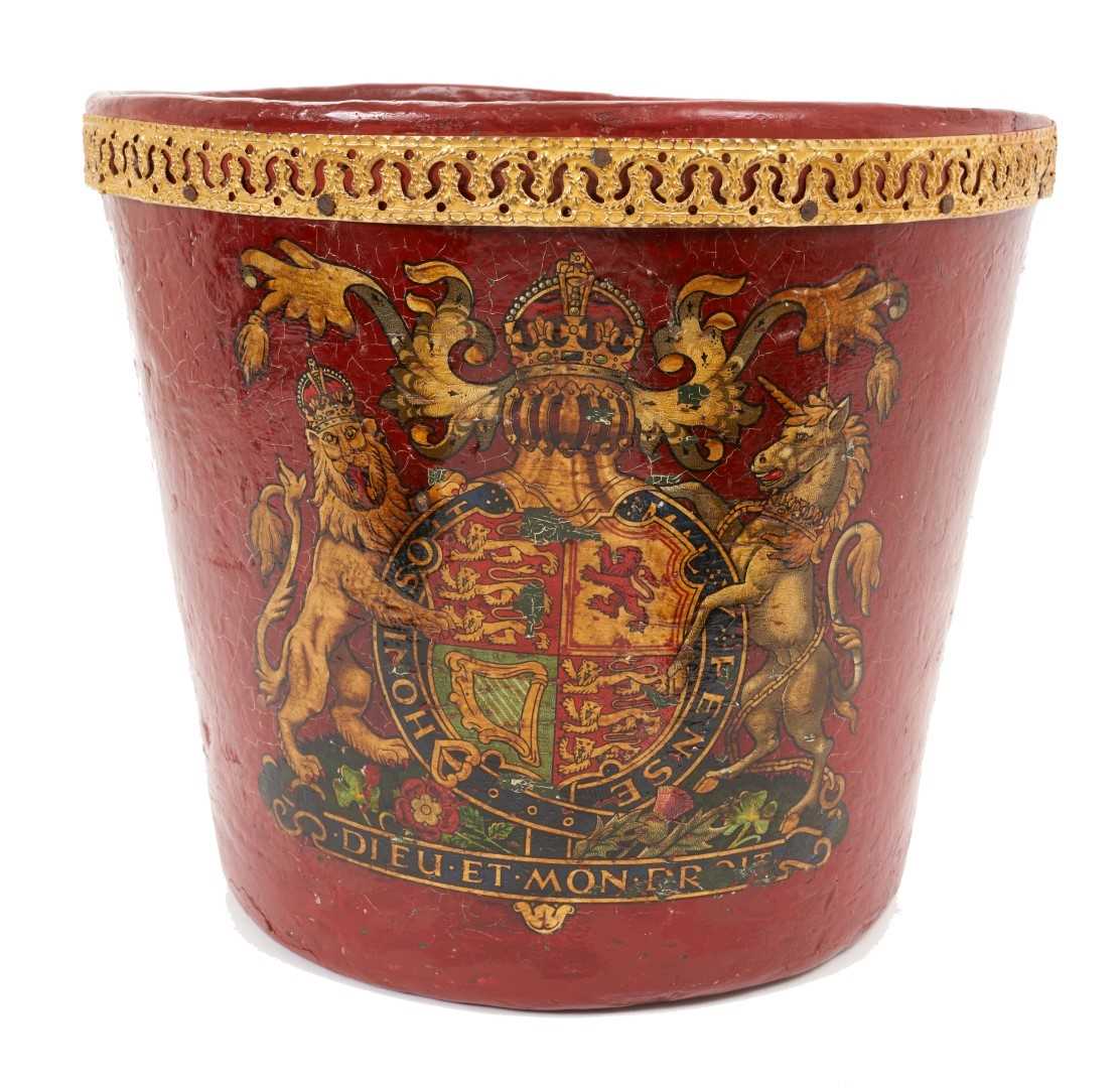 Lot 88 - Decorative Waste paper bin with Royal coat of arms