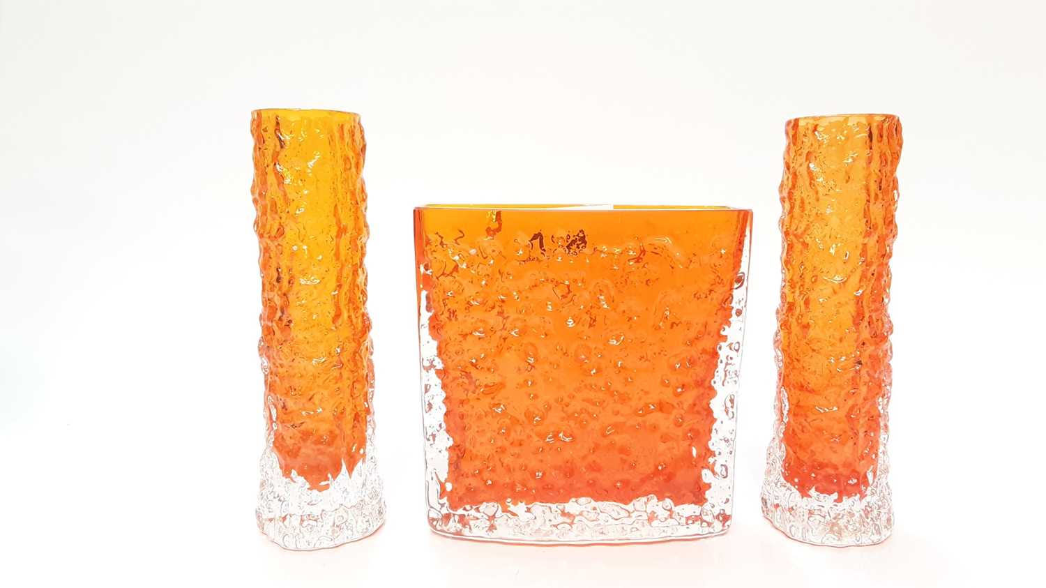 Lot 1139 Three pieces of Whitefriars Tangerine glass