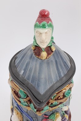 Lot 333 - Victorian Minton Majolica 'Tower' jug, impressed marks for 1873, 33cm height