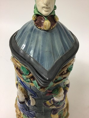 Lot 333 - Victorian Minton Majolica 'Tower' jug, impressed marks for 1873, 33cm height