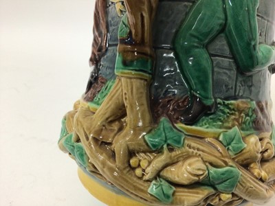 Lot 333 - Victorian Minton Majolica 'Tower' jug, impressed marks for 1873, 33cm height