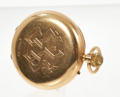 Lot 593 - Victorian gentleman’s 18ct gold full hunter pocket watch