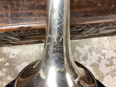 Lot 2277 - Trombone and a cased cornet