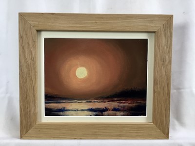 Lot 65 - David Slater (b.1943) oil on board - Moon Light, monogrammed, 21cm x 16cm, framed
